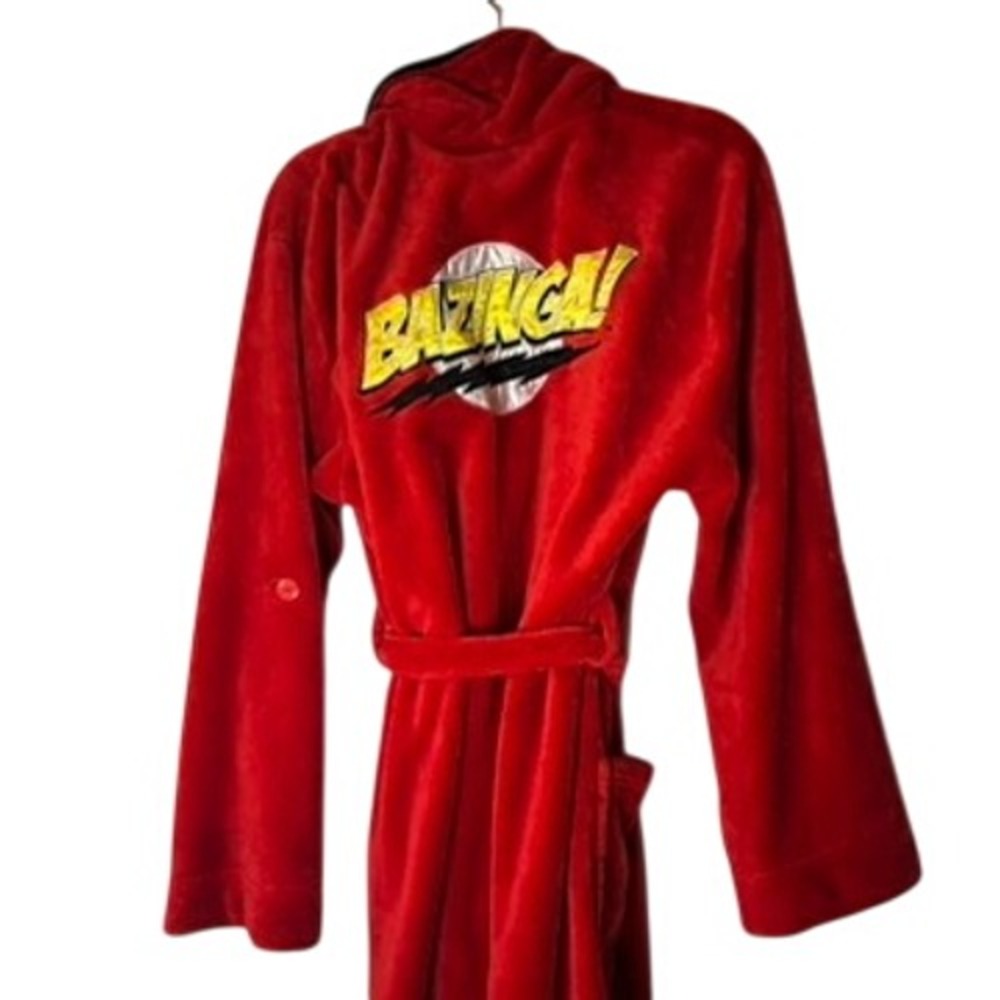 The Big Bang Theory Bazinga Red Fleece Robe Sheldon Cooper TV Show Merch